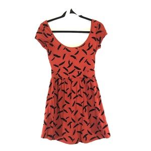 Feather Patterned Casual Dress